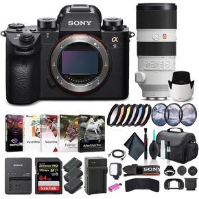 Sony Alpha a9 II Mirrorless Digital Camera Body Only ILCE9M2/B, Sony FE 70-200mm Lens, 64GB Memory Card, 2 x NP-FZ-100 Battery, Corel Photo Software, Case, External Charger, and More