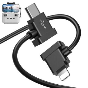 for Lightning to USB Type-C Remote Controller Cable for DJI Mavic 3 Mini 2 Mini 3 Pro Air 2S Mavic Air 2 DJI RC-N1 DJI Drone for iPhone 14 Plus 13 Pro Max 12 XR OTG Data Cable 1ft Black