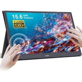 G-STORY 15.6 inch Touchscreen Portable Monitor 1080P Full HD IPS Display USB-C Gaming Monitor with HDR/FreeSync/Speakers/Mini HDMI for PS5 PS4 Xbox Series NS, Laptop PC Phone MAC