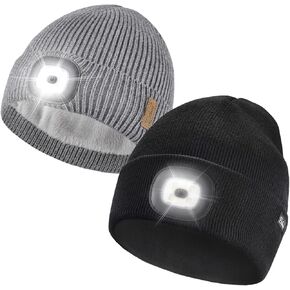 Beanie Etsfmoa للجنسين مع الخفيف والضوء المبطن بيني مع الضوء ، والهدايا للرجال CAPS USB القابلة لإعادة الشحن