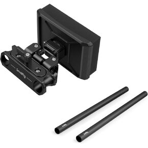 SMALLRIG Lightweight Chest Pad with 15mm LWS Rod Clamp for Handheld Camera Operation + 15mm Carbon Fiber Rod for 15mm Rod Support System (Non-Thread), 12 inches Long