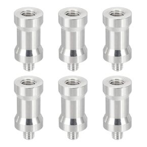 PATIKIL Camera Spigot Screws Converter M8 Female to M6 Male, 6 Pack Tripod Screw Adapter Spigot Stud for Light Stand Hot Shoe Cold Shoe Adapter Ball Head Flash, Silver