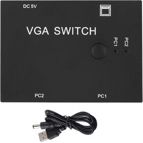 2 Port VGA Splitter Switch, Share Monitor Between 2 Laptops Long Distance Switcher HD Display Accessories for Host Switch Vga Splitter 1 in 2 Out