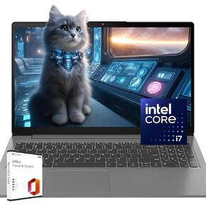 Lenovo IdeaPad 15.6 FHD Laptop w/Microsoft Office Lifetime License, AI-Powered Intel Core i7, Long Battery Life, Backlit KB, Fingerprint Reader, w/WOWPC Bundle, Win 11 Pro (40GB RAM | 1TB PCIe SSD)