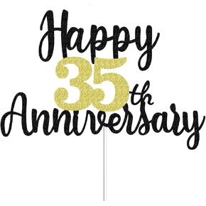 Happy 2nd Anniversary كعكة القبعات العالية بريق، هتاف إلى 2 سنة ديكورات الحفلات 2 سنة ديكور كعكة الذكرى السنوية، اثنان من زخارف الكعكة لحفل زفاف عيد ميلاد شركة الذكرى السنوية (الذهب الأسود) in Kuwait