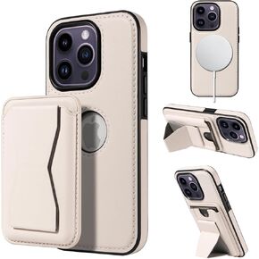 بالنسبة إلى IPhone 14 Case Leather ، 2 في 1 قابلة للفصل ، متوافق مع Magsafe ، مع حامل البطاقة ، فتحة فتحات CATTAND LEATHY 6.1 "Brown