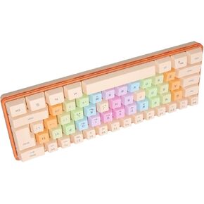 Portable 60% Mechanical Gaming Keyboard, 61 Keys RGB Backlight Mini Wired Mechanical Keyboard with Colorful Keycaps, 9 RGB Modes, Ergonomic Keyboard for PC Gamers (Apricot)