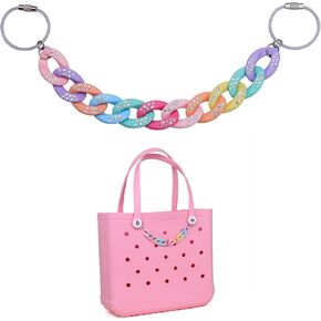 4PCS Charms for Bogg Bag丨Decoration Accessories for Beach Bag, MOMLIFE Bag Charms & Chain for Beach Tote Bag丨Rubber Beach Bag Accessories