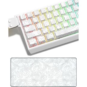 Dagaladoo topograph pbt | تألق من خلال | لقطة مزدوجة | طباعة جانبية مفاتيح الكرز ملف تعريف الكرز 132Key Keycaps حزمة مع وسادة الماوس الطوبوغرافة XXL (35.4 "× 15.7" في)
