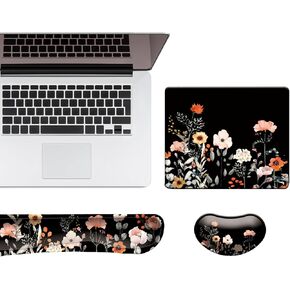 Keyboard Wrist Rest Mouse Wrist Support Set, Square Mousepads with Stitched Edge