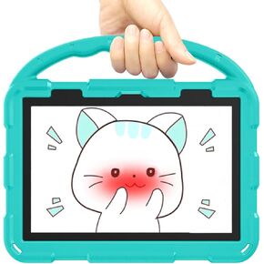 Fire HD 8 Case for Kids (2024/2022/2020 الإصدار ، الجيل الثاني عشر/العاشر) ، لا يتوافق مع iPad Samsung ، ودود إثبات الصدمة ، و 360 موقف قبضة دوارة ، ومقبض مقبض محمول (وردي)