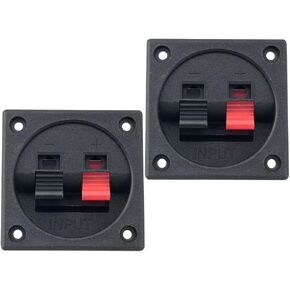 2PCS WP2-7 Speaker Terminal Wire Clip Spring Square Subwoofer Box Terminal Speaker Red and Black Wiring Clip Speaker Wire Clip Speaker Terminal Clip for Subwoofer Box Small Speaker Black