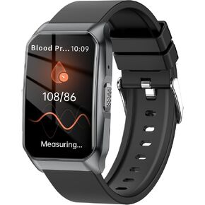 Blood Pressure Watch, Smart Watch, Fitness Tracker with 24/7 Blood Pressure IP68 Waterproof Smartwatch for Men with Multi Sport Modes for Android iOS, Black