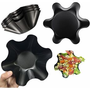 Taco Salad Bowl Maker Molds, 4pcs Taco Bowl Shell Molds for salad, Non Stick Carbon Steel Bowl Maker, 6.5 * 2.95 * 2.36inch