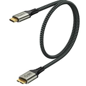 USB C Hard Drive Cable, 10Gbps Micro-B to USB-C Cable Cord 1FT, External Hard Drive Cable, USB 3.0 Micro-B Cord Compatible with MacBook Pro/Air, iPad/Tablet, iPhone, Galaxy S24, WD, HDD, SSD