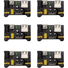 6PCS MB102 3.3V 5V Solderless Breadboard Power Supply Module DC 6.5-12V to 3.3V 5V Compatible Arduino