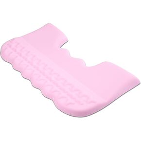 MOSISO Keyboard Stand with Wrist Rest, PU Leather Ergonomic Unique Wing Curved Edge Keyboard Riser with Wrist Rest Pad, Non-Slip Base Easy Typing Cushion with Memory Foam for Home Office, Pink
