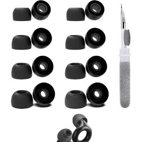 8 Pairs Replacement Earbud Tips Compatible with Loop Quiet/Engage/Experience/Switch Earplugs, Silicone Ear Tips, Fits in Case, XS/S/M/L Size, with 3-in-1 Cleaner Kit