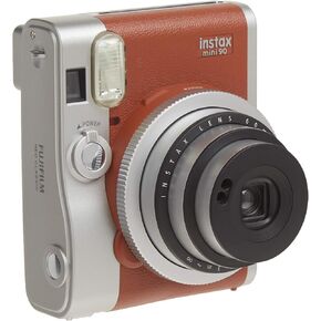 Fujifilm Instax Mini 90 Instant Film Camera (Brown) (Renewed)