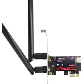 WiFi 6 PCIe Card for Gaming PC with Bluetooth 5.2,3000Mbps Ultra-Low Latency,WPA3 Security,4K Streaming/VR Ready'Windows 11/10 Dual Band Adapter