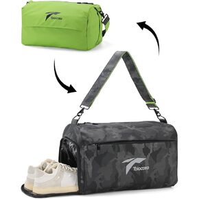 Tolaccea Small Gym Bag for Women Men, 25L Lightweight Duffle Bag for Travel, Waterproof Sports Bag with Shoe Compartment & Wet Pocket, Mini Carry on Weekender Overnight Bags for Workout Swimming