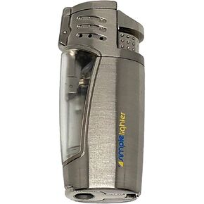 Torch Lighter Refillable Butane with Punch by Simple Lighter. Triple Torch Lighter and All Metal Body with Giftbox Dominican Punch (Gray)