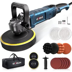 Buffer Polisher, 6 Inch/7 Inch 1600W Rotary Car Buffer Polisher Waxer, 7 Variable Speed 1000-3500 RPM, Detachable Handle for Car, Boat Sanding, Polishing, Waxing