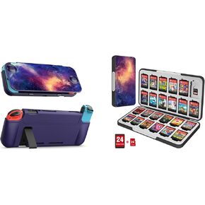 Fintie Flip Case for Nintendo Switch 2017, Hybrid Case with Magnetic Detachable Front Cover, Soft TPU Shell, 24 Slot Game Card Case for Nintendo Switch Games & Micro SD Cards