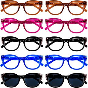 نظارات القراءة LUR للرجال والنساء مكونة من 10 قطع بمفصلات زنبركية تتضمن نظارات للقراءة +2.50 in Kuwait