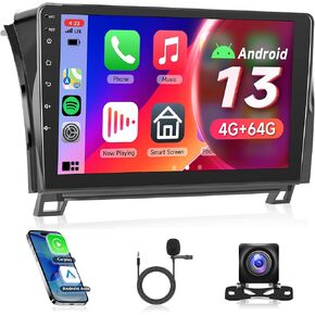 4G+64G Car Stereo Carplay Radio for Toyota Tundra 2007-2013 for Toyota Sequoia 2008-2018, Rimoody for Tundra Android GPS Navigation WiFi 10.1 inch Touch Screen HiFi Bluetooth FM + Backup Camera