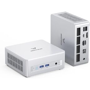 MINISFORUM UM880 Plus Mini PC AMD Ryzen 7 8845HS(8C/16T), Bundle with UN1250 Mini Computers Intel Core i5-1250P 12C/16T 16GB DDR4 500GB SSD, HDMI/USB Type-C/DP, 2.5G LAN, 5X USB Port, WiFi 6, BT5.2