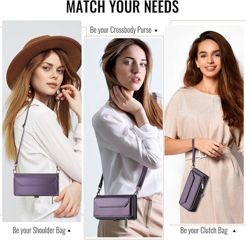 Asuwish Phone Case for Samsung Galaxy S25 Plus S25+ 5G Zipper Wallet Cover with Tempered Glass Screen Protector and Leather Flip RFID Blocking Card Holder Cell S25plus 25S + S 25 25+ Women Men Purple in Kuwait