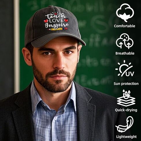 Teacher Appreciation Gifts,Teacher Hat for Women Men,Adjustable Embroidered Teachers Baseball Cap in Saudi Arabia