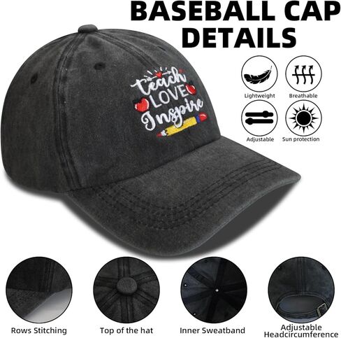 Teacher Appreciation Gifts,Teacher Hat for Women Men,Adjustable Embroidered Teachers Baseball Cap in Saudi Arabia