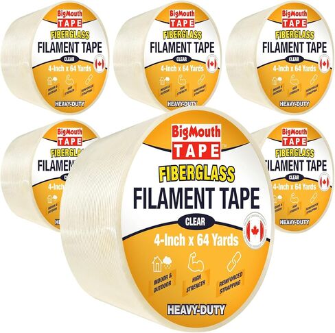 Fiberglass Tape, Available in 6 Sizes, Fiber Reinforced Packing Tape, Used for Heavy Duty Strapping, Fixing, Reinforcing, and Repairing 1/2-Inch x 64-Yards in Saudi Arabia