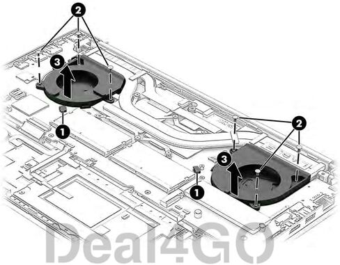 CPU و GPU الرسومات مروحة التبريد N32583-001 N06900-001 N06901-001 استبدال HP Zbook Power G9 G10 Mobile Workstation in Kuwait
