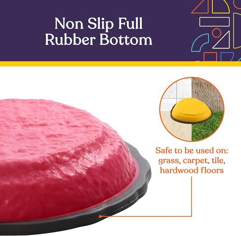 Special Supplies Rock Shaped Stepping Stones for Kids Indoor and Outdoor Balance Blocks Promote Coordination, Balance, Strength Child Safe Rubber, Non-Slip Edging (Multi-Color, 12) in Saudi Arabia