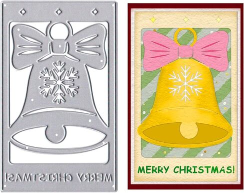 ABTOLS Metal Christmas Theme Cutting Dies for Card Making, Rectangle Frame Die Cuts Christmas House Snowflake Words Dies Template Mould for Card Scrapbooking and DIY Craft Album Paper Card Decor in Saudi Arabia