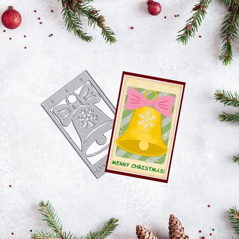 ABTOLS Metal Christmas Theme Cutting Dies for Card Making, Rectangle Frame Die Cuts Christmas House Snowflake Words Dies Template Mould for Card Scrapbooking and DIY Craft Album Paper Card Decor in Saudi Arabia
