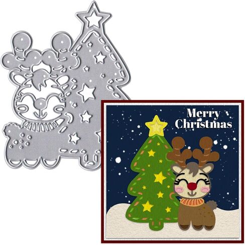 ABTOLS Metal Christmas Theme Cutting Dies for Card Making, Rectangle Frame Die Cuts Christmas House Snowflake Words Dies Template Mould for Card Scrapbooking and DIY Craft Album Paper Card Decor in Saudi Arabia
