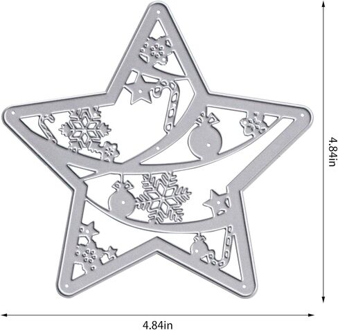ABTOLS Metal Christmas Theme Cutting Dies for Card Making, Rectangle Frame Die Cuts Christmas House Snowflake Words Dies Template Mould for Card Scrapbooking and DIY Craft Album Paper Card Decor in Kuwait
