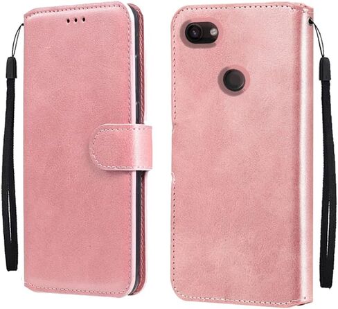 for Google Pixel 3A XL Wallet Case Kickstand Premium PU Leather Folio with Stand Card Slot Magnetic Flip Cover [TPU Interior Case] Compatible with Google Pixel 3A XL (Pink) in Kuwait