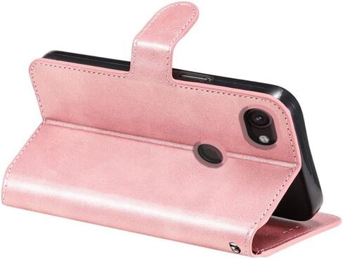 for Google Pixel 3A XL Wallet Case Kickstand Premium PU Leather Folio with Stand Card Slot Magnetic Flip Cover [TPU Interior Case] Compatible with Google Pixel 3A XL (Pink) in Kuwait