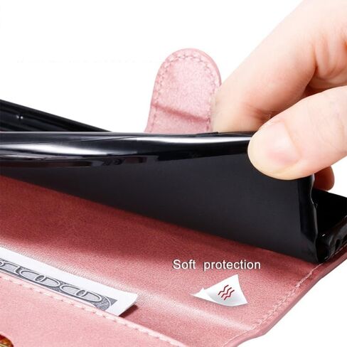 for Google Pixel 3A XL Wallet Case Kickstand Premium PU Leather Folio with Stand Card Slot Magnetic Flip Cover [TPU Interior Case] Compatible with Google Pixel 3A XL (Pink) in Kuwait