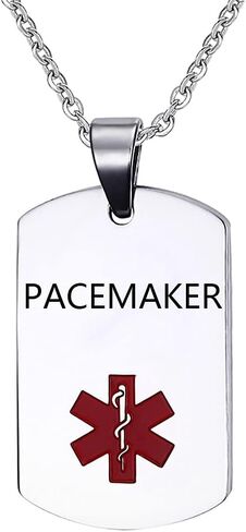 Medical Alert Necklaces Womens Mens Stainless Steel Medical Identification Alert ID Tag Emergency Health Pendant Necklace in Kuwait