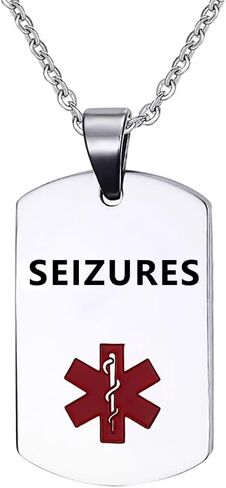 Medical Alert Necklaces Womens Mens Stainless Steel Medical Identification Alert ID Tag Emergency Health Pendant Necklace in Kuwait