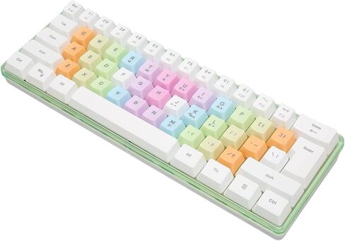 لوحة مفاتيح ألعاب ميكانيكية محمولة 60 ٪ ، 61 مفاتيح RGB Backlight Mini لوحة مفاتيح ميكانيكية سلكية مع مفاتيح ملونة ، 9 أوضاع RGB ، لوحة مفاتيح مريحة لألعاب الكمبيوتر (المشمش) in Kuwait