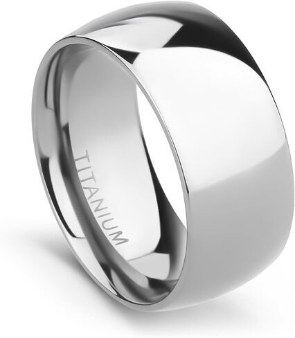 TIGRADE 2mm 4mm 6mm 8mm 10mm Titanium Ring Plain Dome High Polished Wedding Band Comfort Fit Size 3-15 in Kuwait