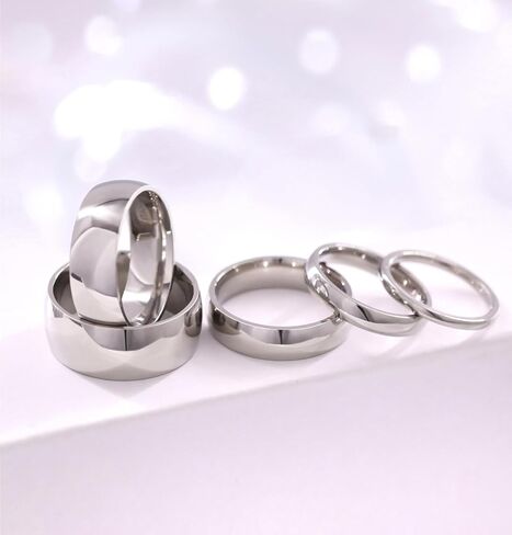 TIGRADE 2mm 4mm 6mm 8mm 10mm Titanium Ring Plain Dome High Polished Wedding Band Comfort Fit Size 3-15 in Kuwait