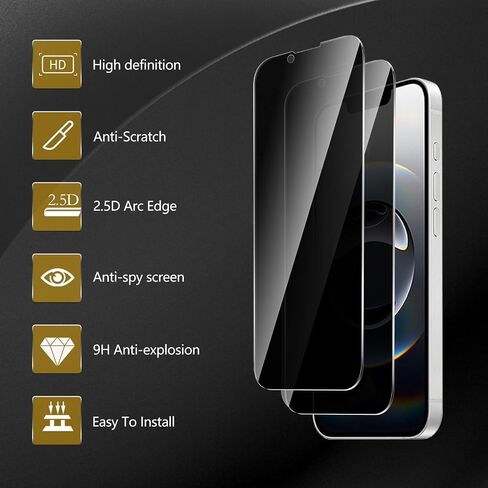 3 Pack Privacy Screen Protector for iPhone 16e/SE 4 2025(6.1 inch), Anti Spy Tempered Glass 9H Hardness, Black Protector Anti Spy, Bubble Free, Anti-Scratch in Saudi Arabia